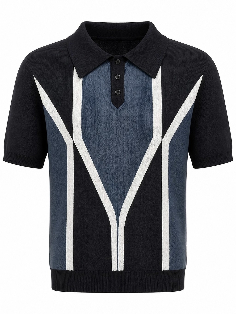 P.h.i.x Teal Diamond Cotton Knitted Polo Shirt Men’s Size L Retro Knit